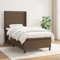 vidaXL Boxspring posteľ s matracom tmavohnedá 90x190 cm látka