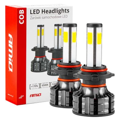 LED žiarovky hlavného svietenia COB 4Side HB3 AMiO