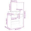vidaXL Toaletný stolík so zrkadlom dymový dub 80x41x144,5 cm