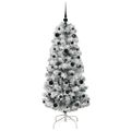 vidaXL Umelý Sklápací Vianočný Stromček 150 LED Zelená a biela 150 cm