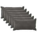 vidaXL Poťah na podložku 6 pcs HOUTEN Tmavosivá 40 x 80 cm Zamat