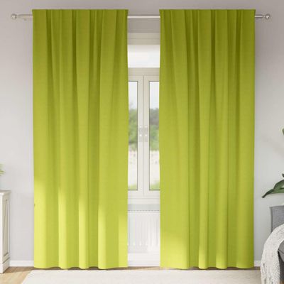 vidaXL Záclony na zatemnenie s krúžkami 2 pcs Zelená 225 x 140 cm