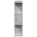 vidaXL Rozdeľovacia knižnica 3-posch.betónová 70x24x97cm kompoz. drevo