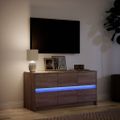 vidaXL TV stolík s LED hnedý dub 100x34x50 cm kompozitné drevo