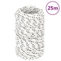 vidaXL Pletené lodné lano biele 2 mm x 25 m polyester
