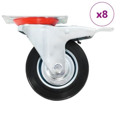vidaXL Otočné kolieska 8 ks, 100 mm