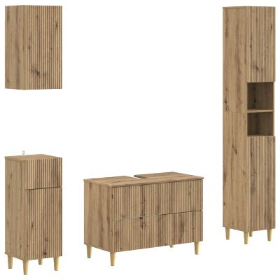 vidaXL Súprava kúpeľňových skríň v 4 kusoch ARNHEM Dub artisan