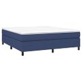 vidaXL Posteľný rám boxspring s matracom modrý 160x200 cm látka