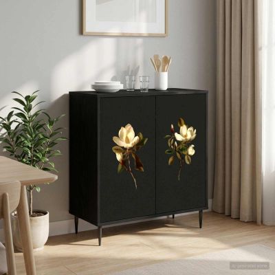 vidaXL Servírovacia skriňa BREMEN Čierny dub 69 x 33 x 76 cm