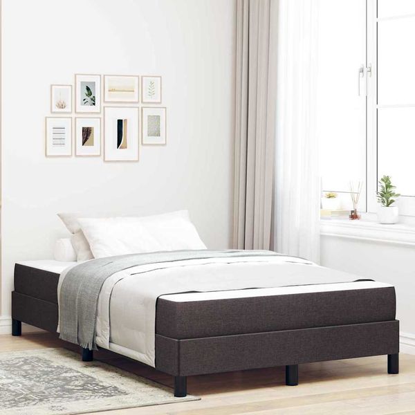 vidaXL Posteľ s pružinovým rámom Tmavohnedá 120 x 200 cm látka