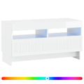 vidaXL LED TV kabinet Biela s vysokým leskom Kompozitné drevo