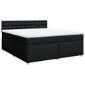 vidaXL Posteľný rám boxspring s matracom čierny 180x200 cm látka