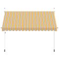 vidaXL Ručne zaťahovacia markíza, 350 cm, žlto-modré pásiky