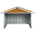 vidaXL Prístrešok na robotickú kosačku 92x97x63 cm oceľový hnedý