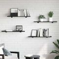 vidaXL Polica na knihy 3 úrovní 4 ks 80 x 20 x 1,5 cm Kompozitné drevo