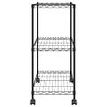 vidaXL Regál s 3 policami na kolieskach 60x35x81 cm čierny 150 kg
