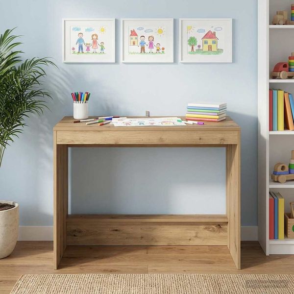 vidaXL Postelový stôl Dub artisan Kompozitné drevo 100 x 45 x 75 cm
