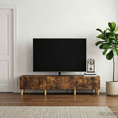 vidaXL TV skrinka 147 x 34,5 x 30 cm Dymový dub Kompozitné drevo