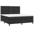 vidaXL Boxspring posteľ s matracom a LED čierna 180x200 cm umelá koža