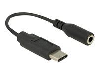 Audio adaptér - USB-C (M) na mini-phone stereo 3,5 mm (F) - USB 2.0 - 14 cm - čierna