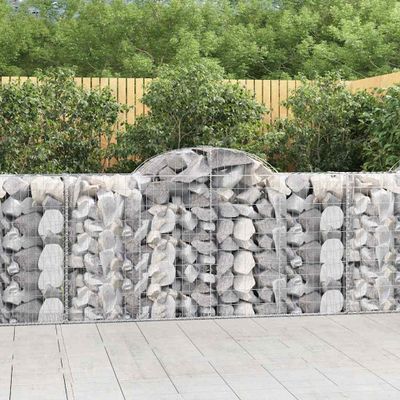 vidaXL Oblúkové gabiónové koše 8ks 200x50x100/120cm pozinkované železo