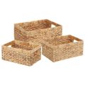 vidaXL Úložné košíky 3 ks Vodný hyacint 40 x 30 x 18 cm Prírodná
