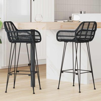 vidaXL Barová stolička 2 pcs 55 x 52 x 105 cm Ratan a železo