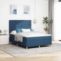 vidaXL Posteľ s pružinovým rámom s matracmi Modrá 140 x 190 cm látka