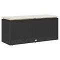 vidaXL Záhradná lavička s vankúšom Čierna 110x40x44 cm Poly Rattan
