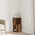 vidaXL Rohová skrinka 25,5x25x55cm Kompozitné drevo Dymová dub