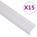 vidaXL Schodové lišty v tvare L 15 ks, hliník 90 cm, strieborné