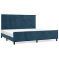vidaXL Rám postele bez matraca tmavomodrý 200x200 cm zamat