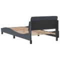 vidaXL Rám postele Dover tmavosivý 100x203 cm zamat