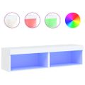 vidaXL TV skrinky s LED svetlami 2 ks biele 60x30x30 cm