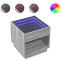 vidaXL Konferenčný stolík s nekonečnými LED sivý sonoma 50x50x50 cm