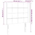 vidaXL Čelo postele s LED modré 83x16x118/128 cm látka