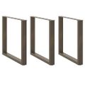 vidaXL Nohy k jedálenskému stolu v tvare U, 3 ks, prírodná oceľ, 90 x (72-73) cm, oceľ