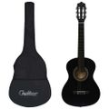 vidaXL Klasická gitara pre začiatočníkov deti s taškou čierna 1/2 34"