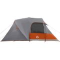 vidaXL Dómový stan pre 4 osoby Šedá a oranžová 455 x 252 x 178 cm