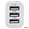 Nabíjačka do auta 3x USB biela PCH-03 AMiO-01027