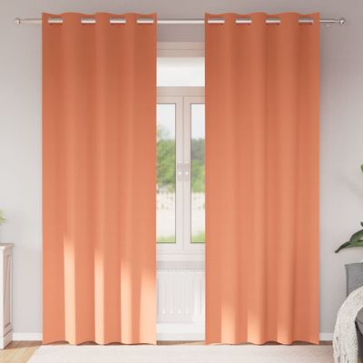 vidaXL Záclony na zatemnenie s krúžkami 2 pcs Tehlová 260 x 140 cm