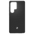 Obal Samsung Enzo Aramid pre Samsung Galaxy S25 Ultra čierno-strieborný