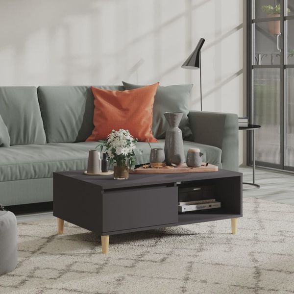 vidaXL Konferenčný stolík sivý 90x60x35 cm drevotrieska