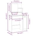 vidaXL Toaletný stolík so zrkadlom sivý dub sonoma 86,5x35x136 cm