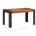 vidaXL Jedálenský stôl 140x70x76, surový mangový masív