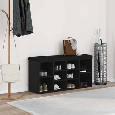 vidaXL Lavička na topánky Čierny dub 102 x 32 x 50 cm Kompozitné drevo