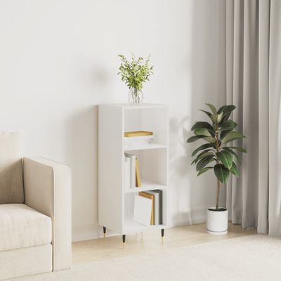vidaXL Komoda lesklá biela 34,5x32,5x90 cm kompozitné drevo