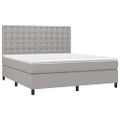 vidaXL Boxspring posteľ s matracom svetlosivá 100x200 cm látka