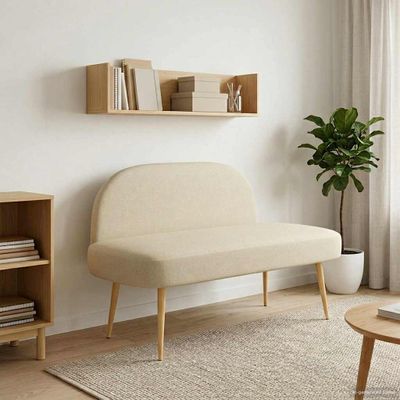 vidaXL čalúnená lavica so spätným opierkom Krémová 110 x 60 x 76 cm