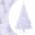 vidaXL Umelý polovičný vianočný stromček+stojan, biely 150 cm, PVC